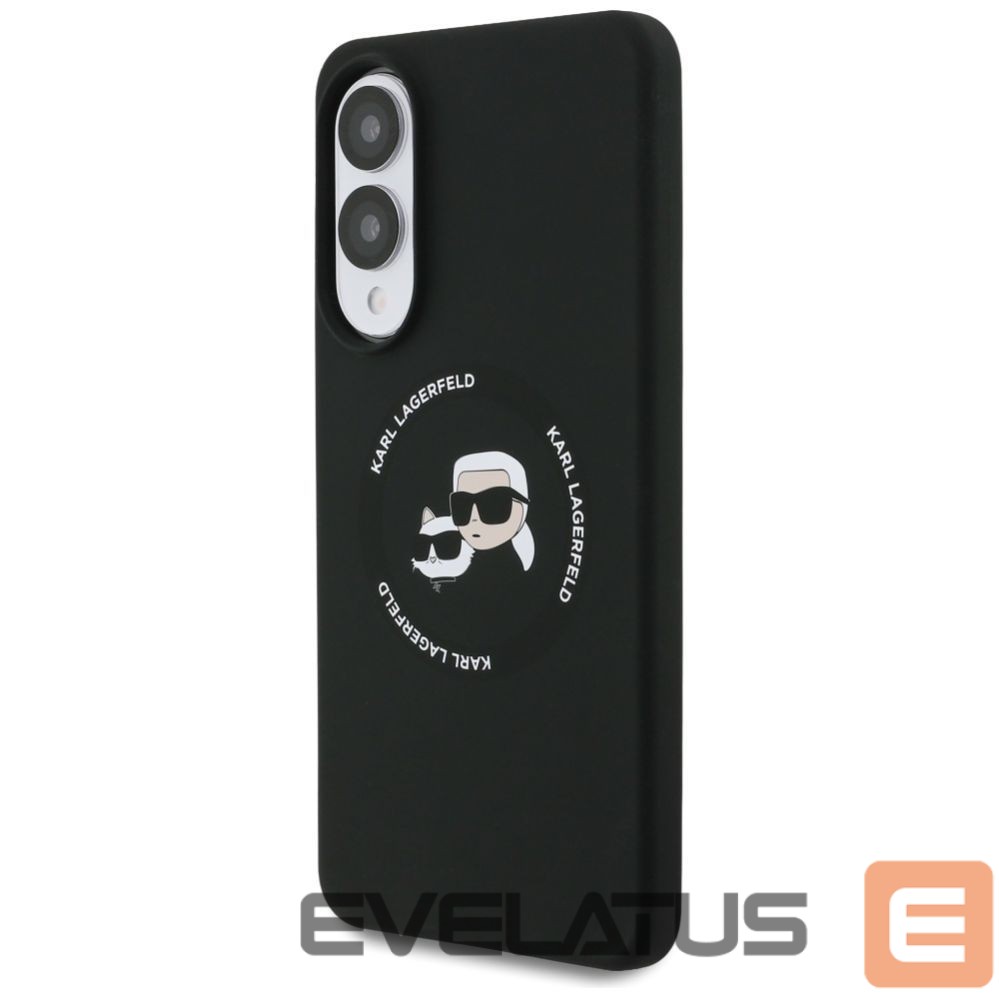 Kitos prekės Karl Lagerfeld Karl Lagerfeld Silicone nauble Heads And Circle MagSafe case for Samsung Galaxy S25 Edge - black