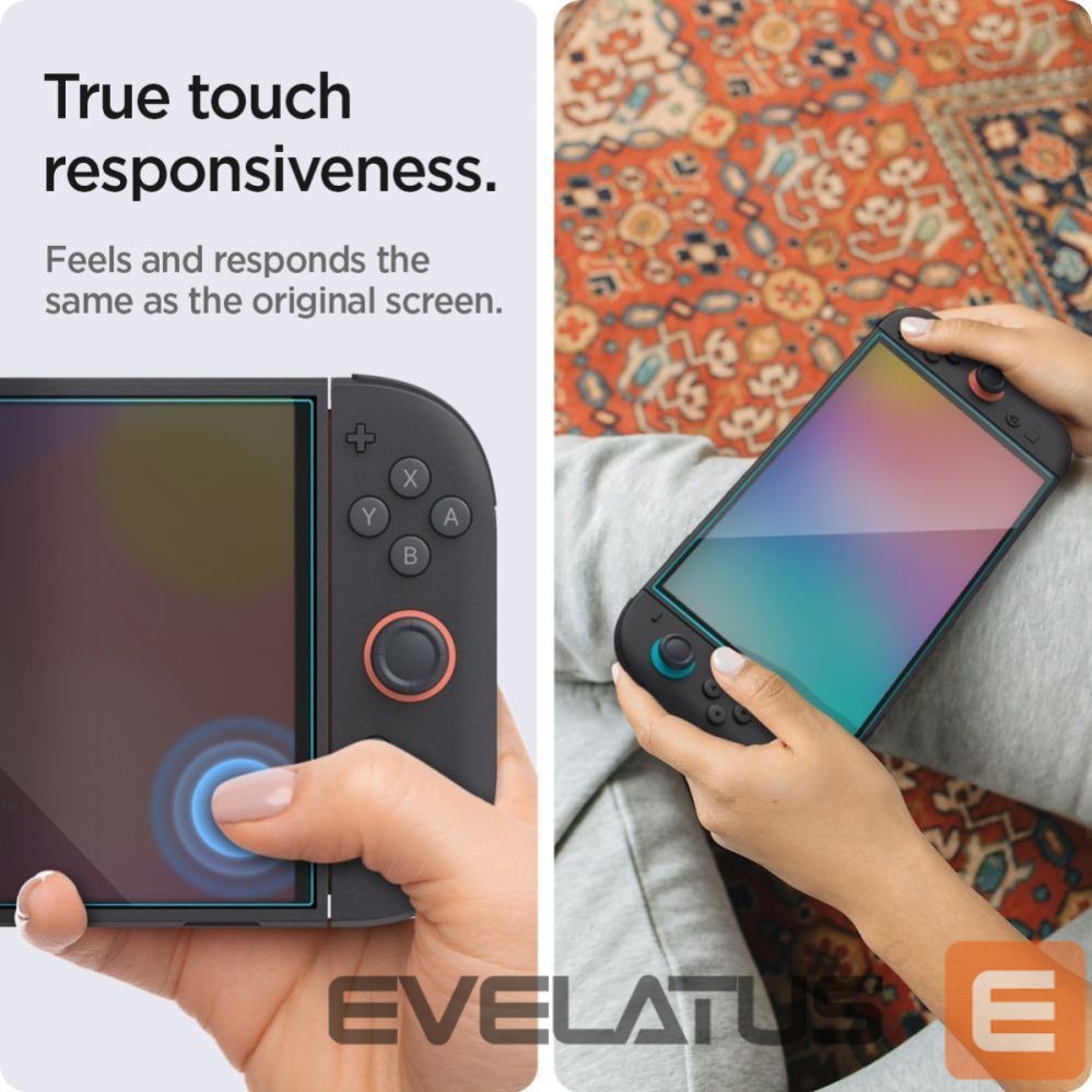 Kitos prekės Spigen Spigen Glas.Tr ”EZ FIT” Tempered Glass 2-pack for Nintendo Switch 2 - Transparent