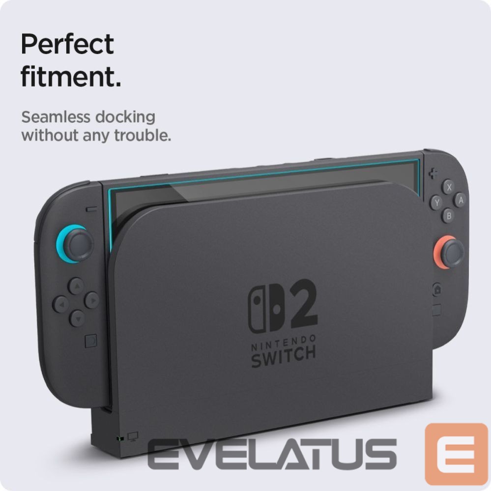Kitos prekės Spigen Spigen Glas.Tr ”EZ FIT” Tempered Glass 2-pack for Nintendo Switch 2 - Transparent