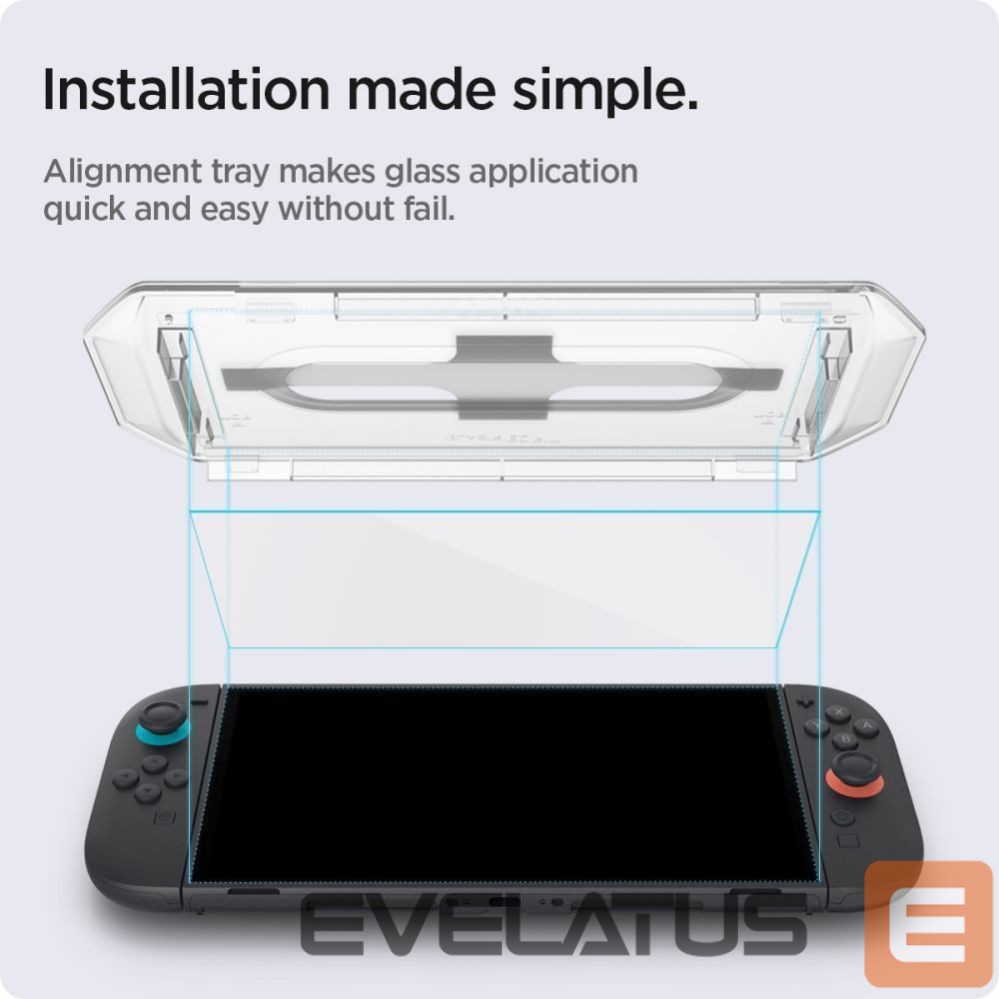 Kitos prekės Spigen Spigen Glas.Tr ”EZ FIT” Tempered Glass 2-pack for Nintendo Switch 2 - Transparent