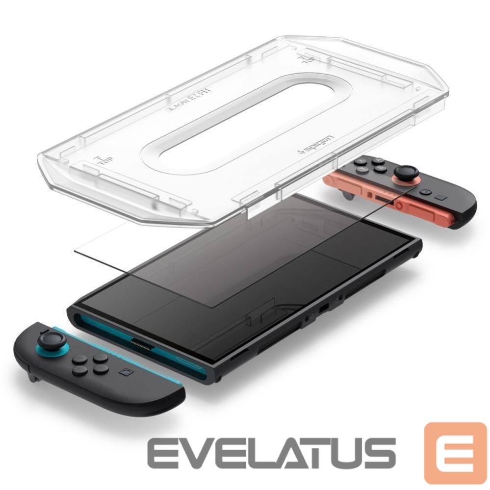 Kitos prekės Spigen Spigen Glas.Tr ”EZ FIT” Tempered Glass 2-pack for Nintendo Switch 2 - Transparent