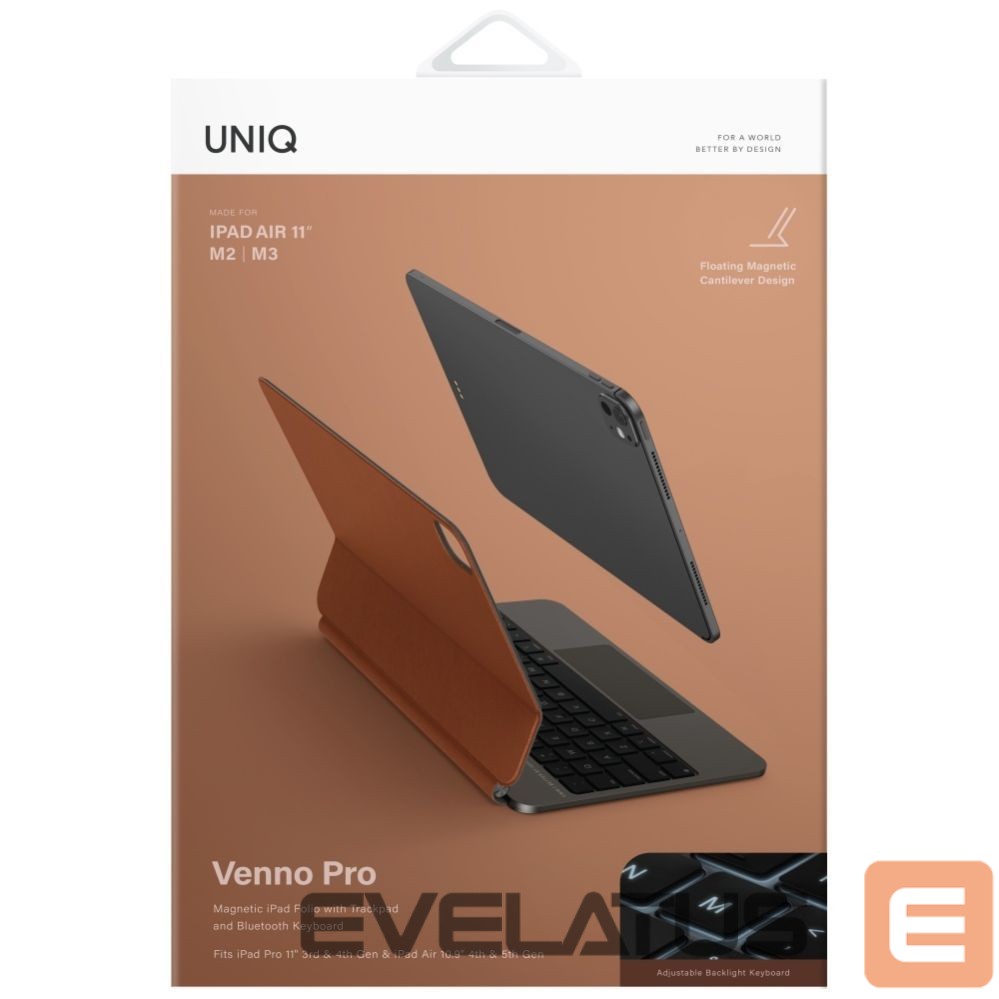Kitos prekės UNIQ Uniq Venno Pro Magnetic Smart Case with Keyboard for iPad 11" 2025 / iPad Air 11" 2024 / 2025 / iPad Pro 11" 2018 / 2020 / 2021 / 2022 / 2024 - Brown