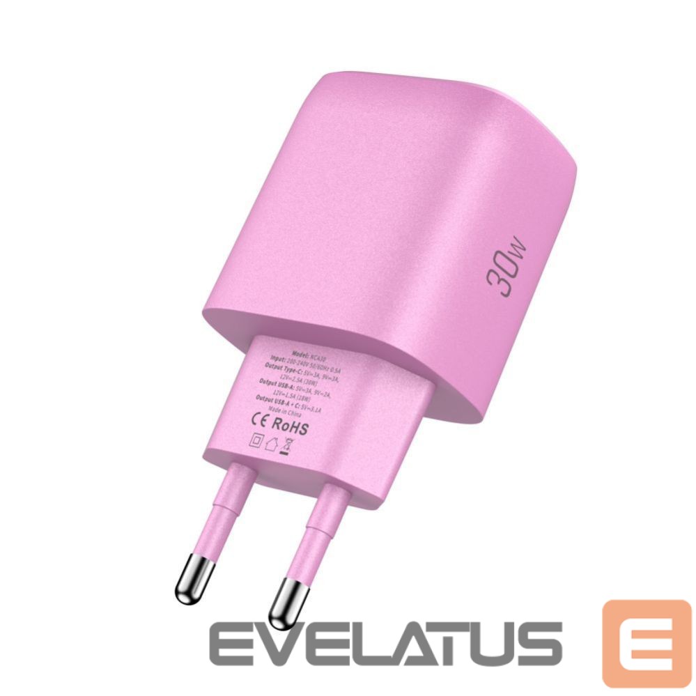 Kitos prekės Tech-Protect Tech-Protect NCA30 PD 30W QC3.0 USB-A / USB-C Wall Charger - Pink