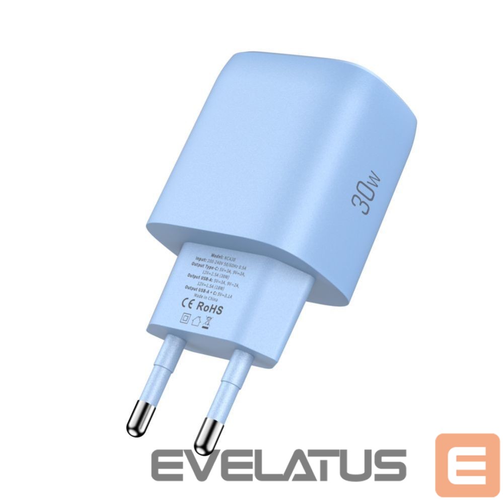 Kitos prekės Tech-Protect Tech-Protect NCA30 PD 30W QC3.0 USB-A / USB-C Wall Charger - Blue