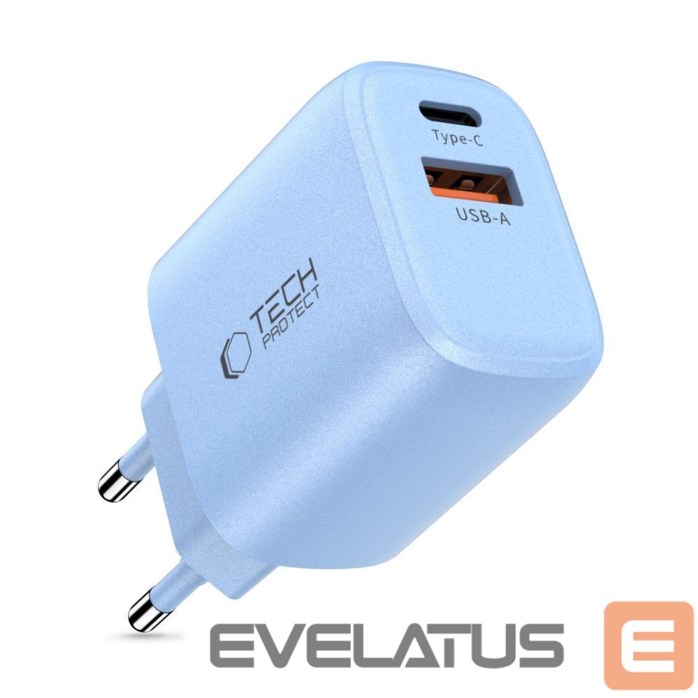 Kitos prekės Tech-Protect Tech-Protect NCA30 PD 30W QC3.0 USB-A / USB-C Wall Charger - Blue