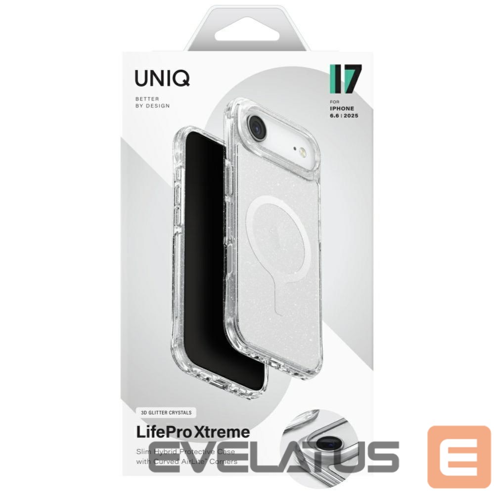 Kitos prekės UNIQ Uniq LifePro Xtreme Magclick Charging Case for iPhone 17 Air - Transparent-Glitter