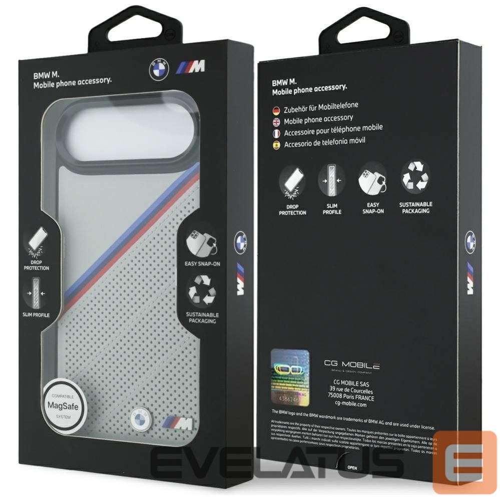 Kitos prekės BMW BMW M Tricolor Metal Logo MagSafe Case for iPhone 17 Air - Gray