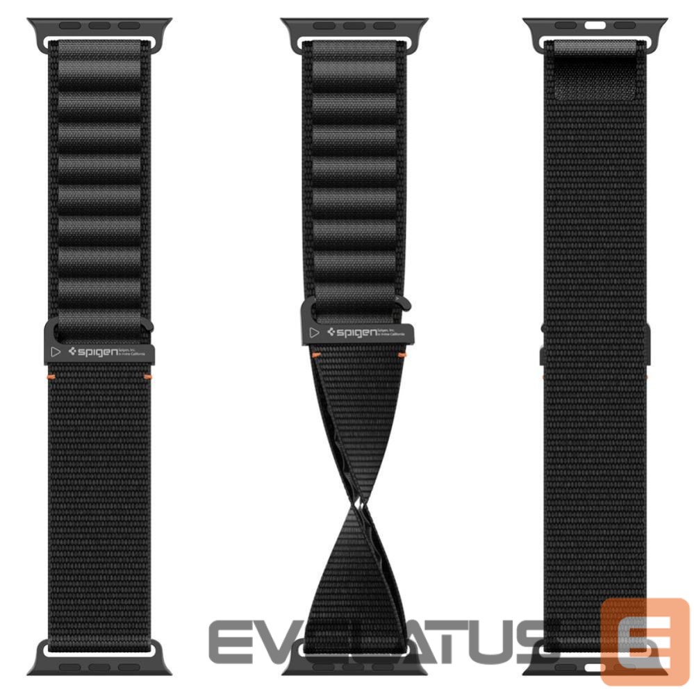 Kitos prekės Spigen Strap Spigen WBF1 Strap for Apple Watch 44 / 45 / 46 / 49 mm - Black
