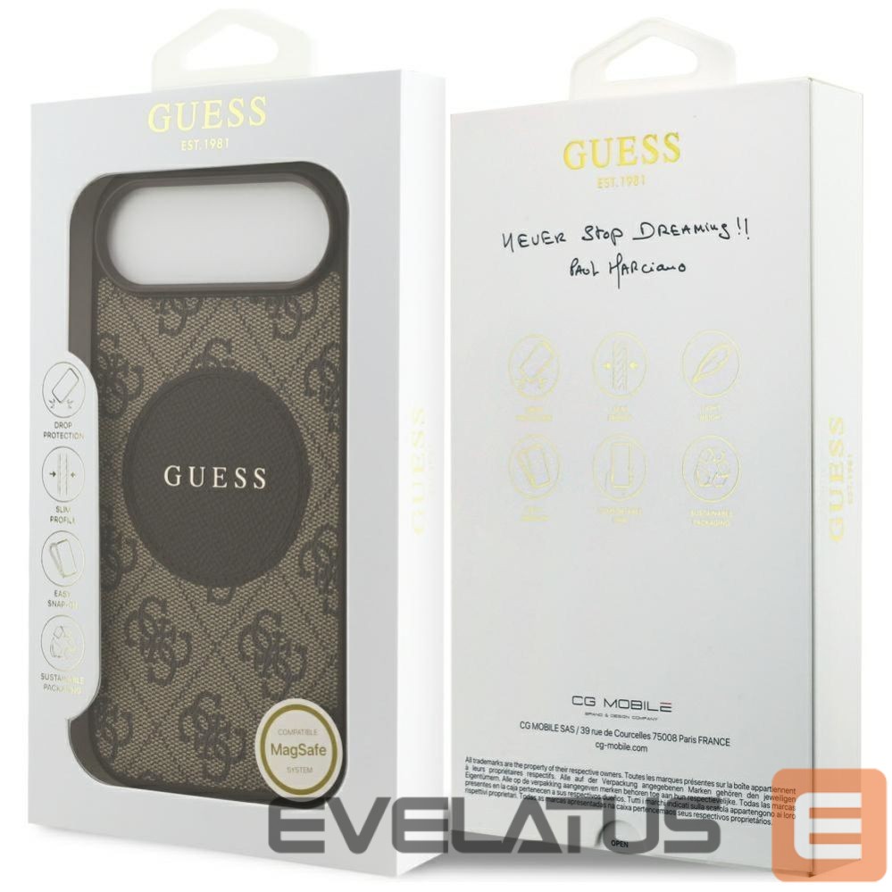 Kitos prekės Guess Guess 4G Circle Classic Logo MagSafe case for iPhone Air - brown