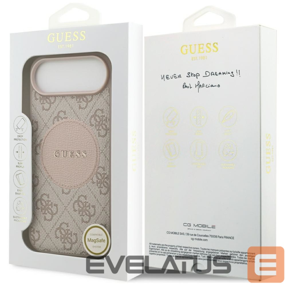 Kitos prekės Guess Guess 4G Circle Classic Logo MagSafe case for iPhone Air - pink