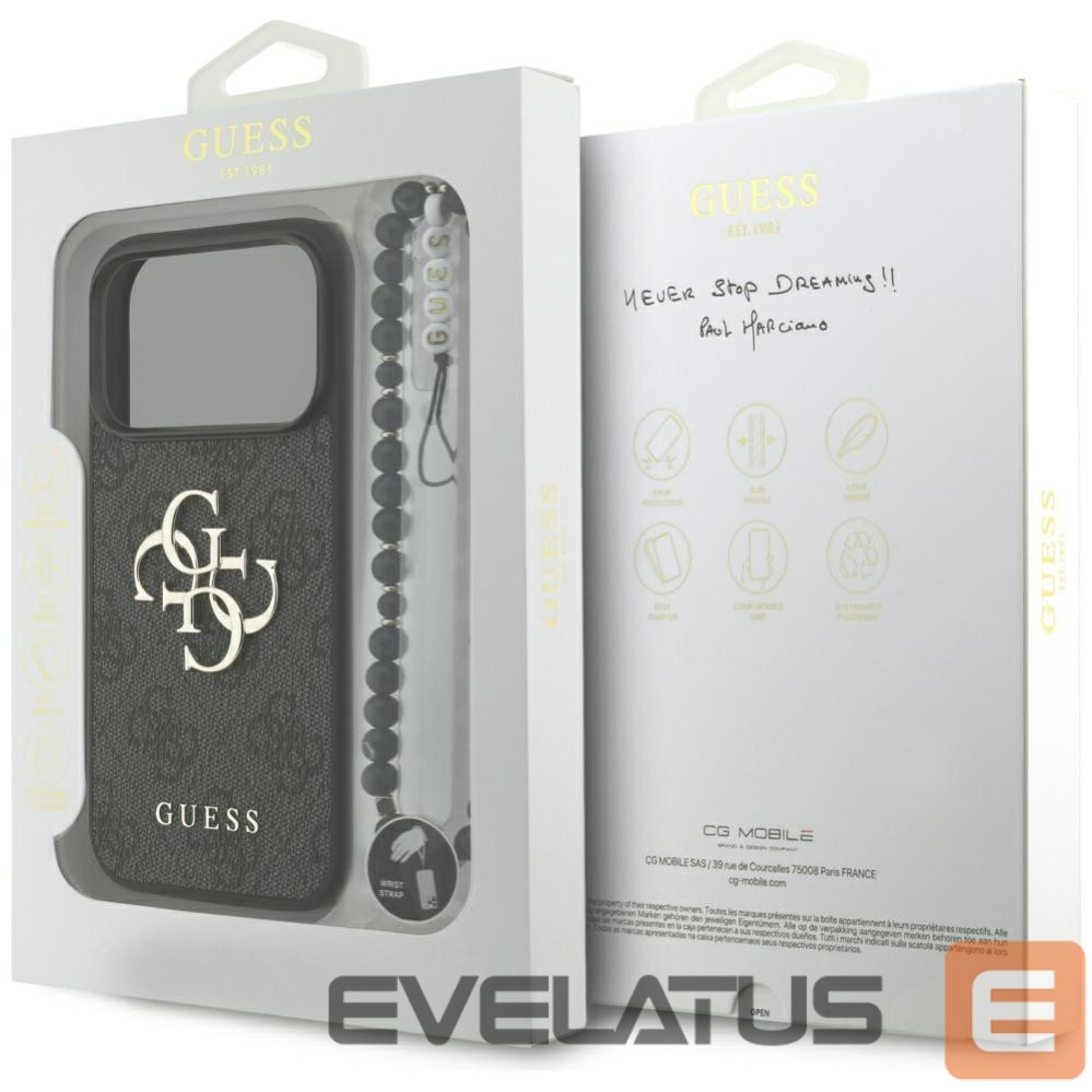 Kitos prekės Guess Guess 4G Strap 4G Classic Logo Case for iPhone 17 Pro - Black