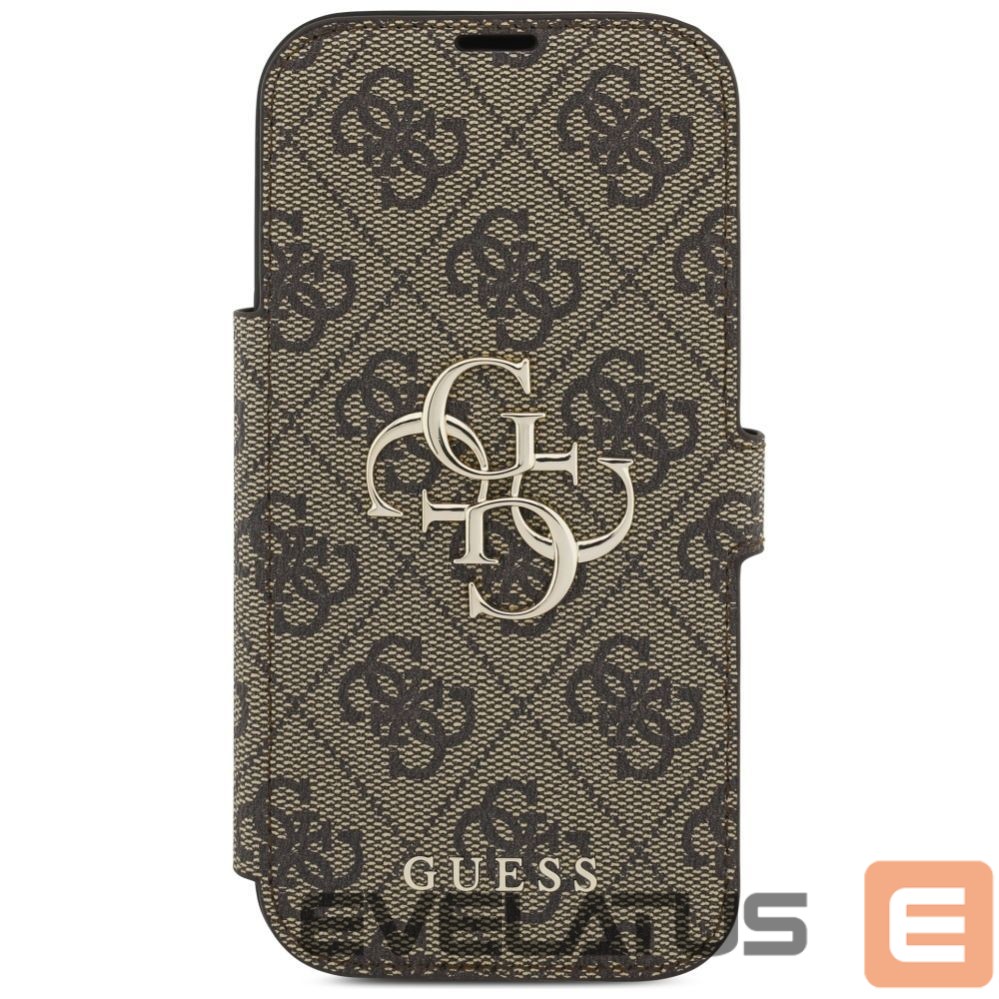 Kitos prekės Guess Guess Book 4G Metal Logo Case for iPhone 17 Pro - Brown