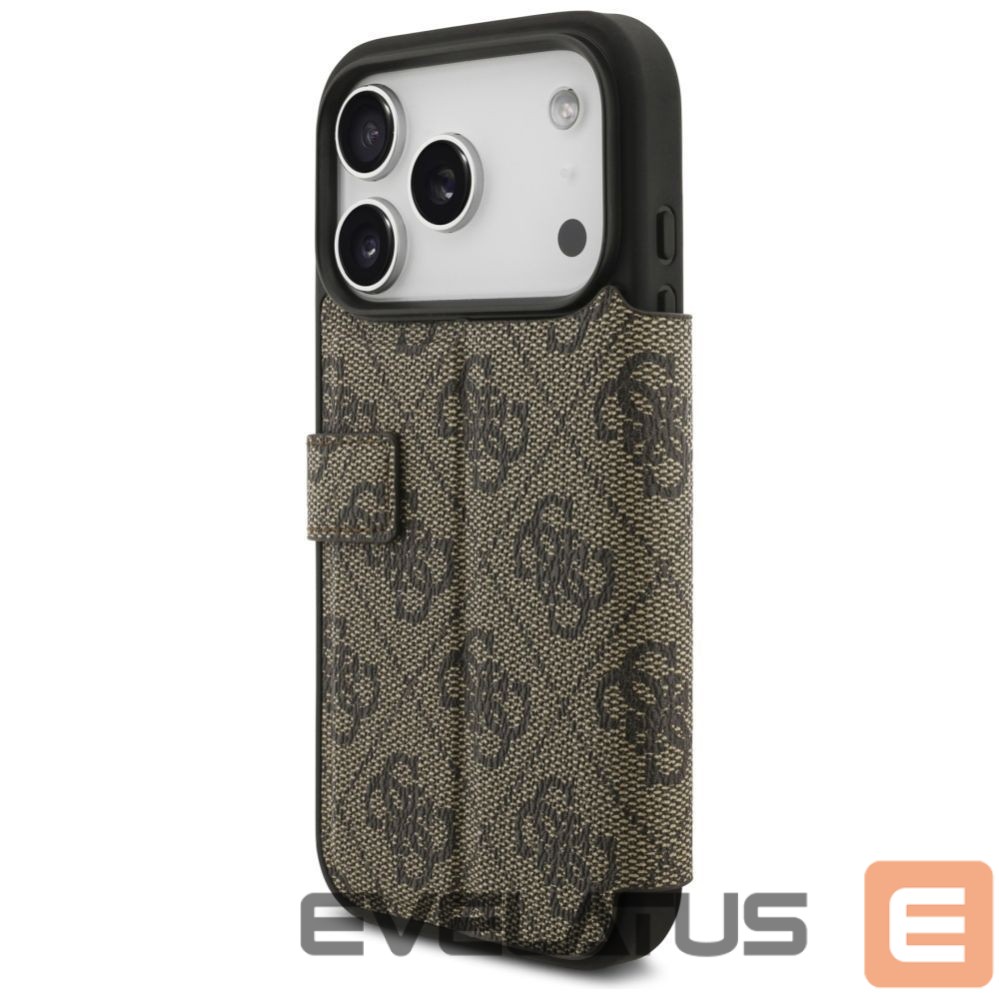 Kitos prekės Guess Guess Book 4G Metal Logo Case for iPhone 17 Pro - Brown