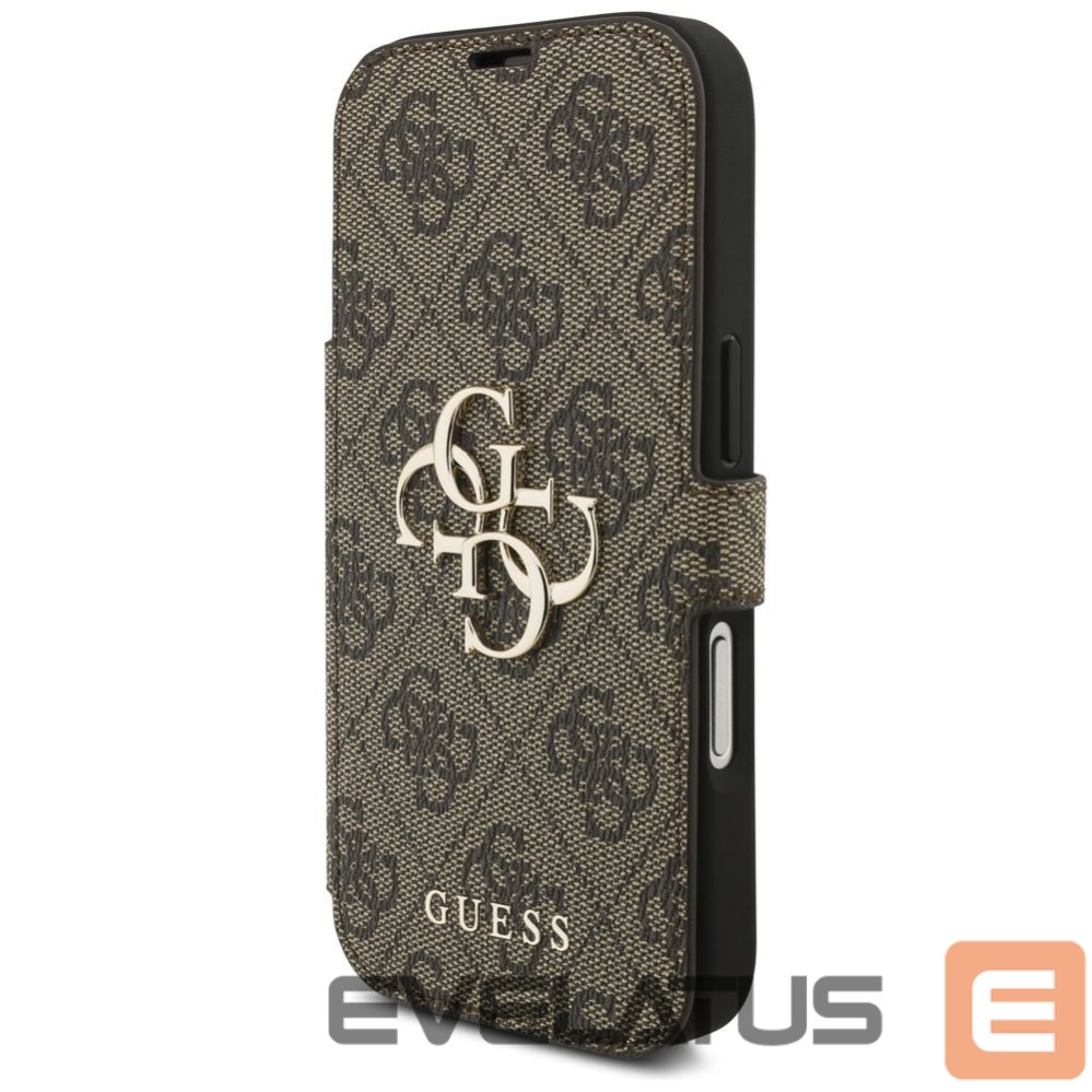 Kitos prekės Guess Guess Book 4G Metal Logo Case for iPhone 17 Pro - Brown