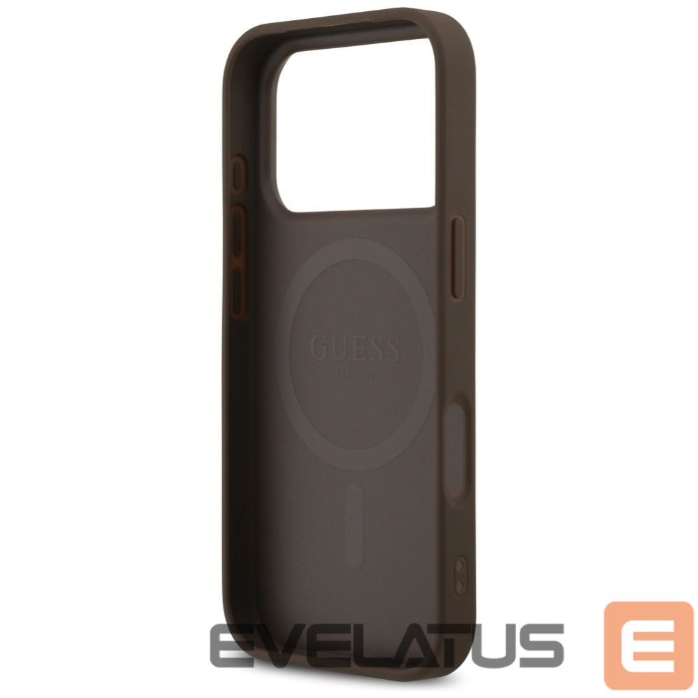 Kitos prekės Guess Guess Leather 4G Triangle Strass MagSafe Case for iPhone 17 Pro - Brown