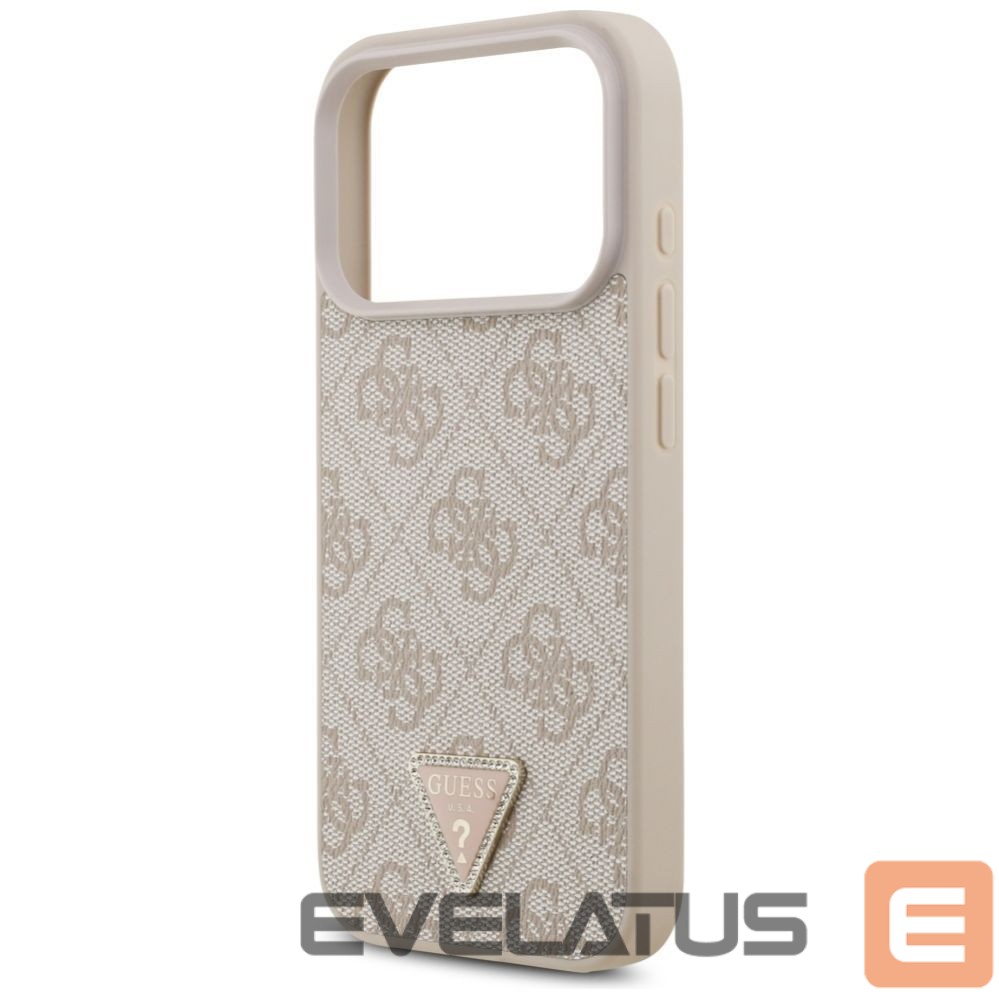 Kitos prekės Guess Guess Leather 4G Triangle Strass MagSafe Case for iPhone 17 Pro - Pink