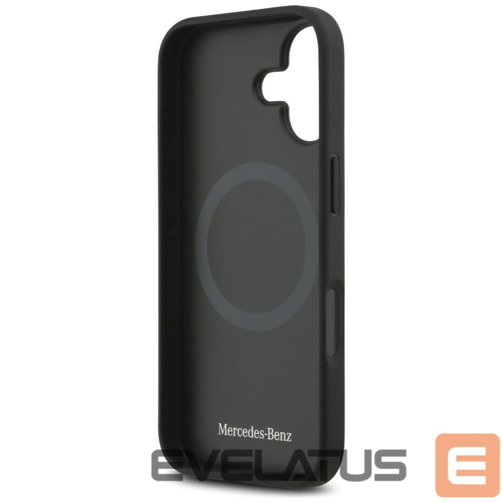 Kitos prekės Mercedes-Benz Mercedes Leather Large Laurel Leave MagSafe Case for iPhone 17 - Black
