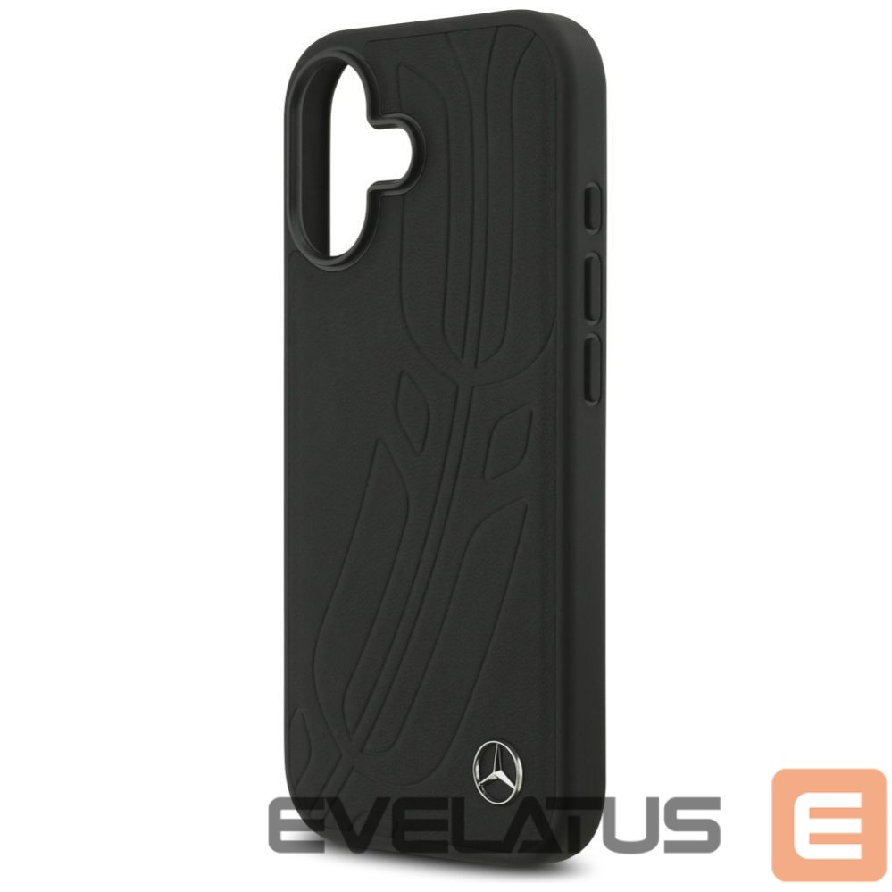 Kitos prekės Mercedes-Benz Mercedes Leather Large Laurel Leave MagSafe Case for iPhone 17 - Black