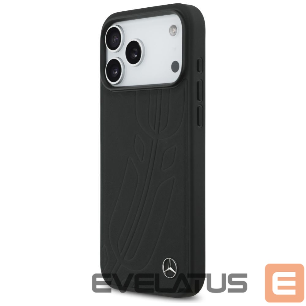 Kitos prekės Mercedes-Benz Mercedes Leather Large Laurel Leave MagSafe Case for iPhone 17 Pro Max - Black