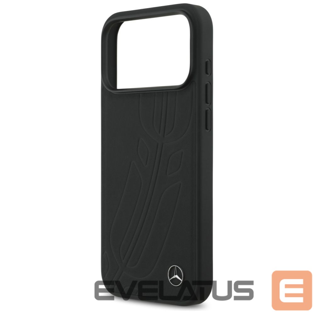 Kitos prekės Mercedes-Benz Mercedes Leather Large Laurel Leave MagSafe Case for iPhone 17 Pro Max - Black