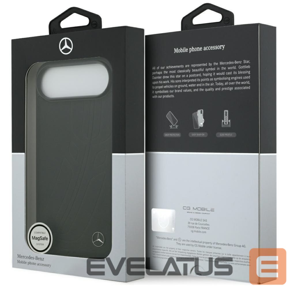 Kitos prekės Mercedes-Benz Mercedes Leather Large Laurel Leave MagSafe case for iPhone Air - black