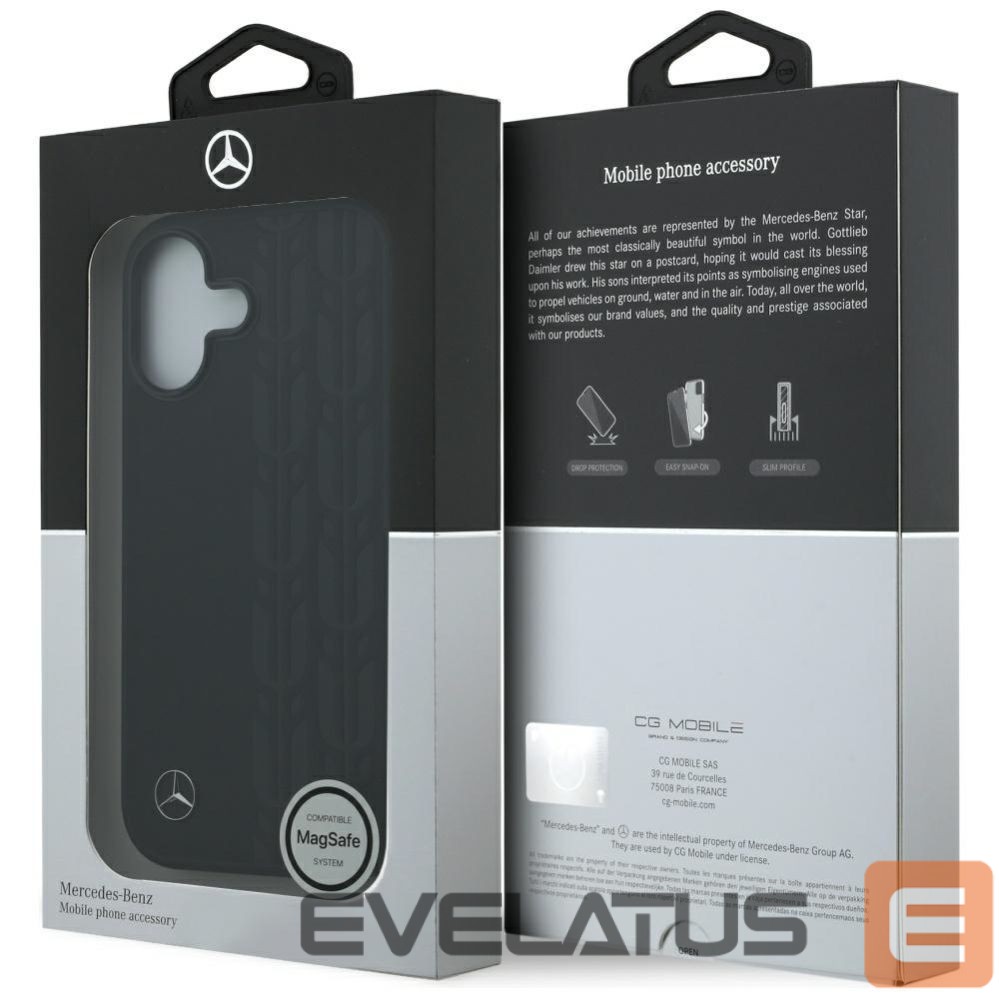 Kitos prekės Mercedes-Benz Mercedes Leather Laurel Leaves MagSafe Case for iPhone 17 - Black