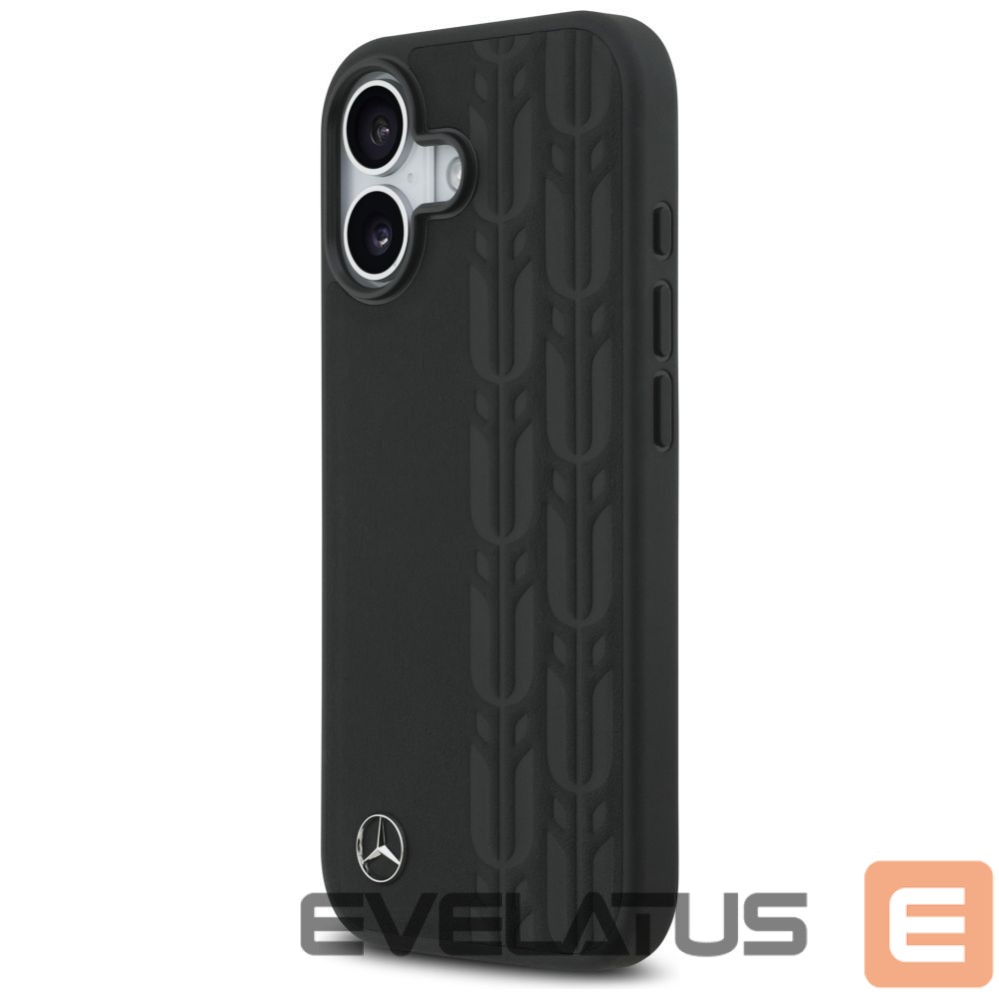 Kitos prekės Mercedes-Benz Mercedes Leather Laurel Leaves MagSafe Case for iPhone 17 - Black