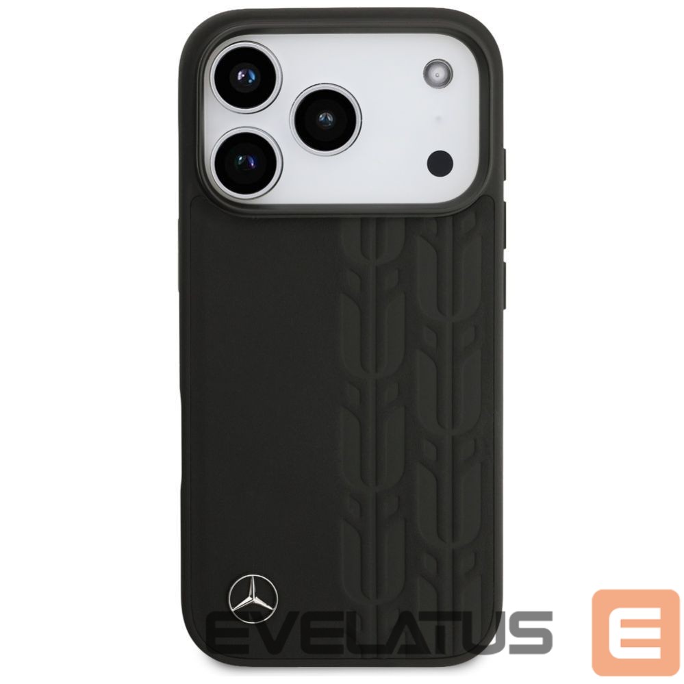 Kitos prekės Mercedes-Benz Mercedes Leather Laurel Leaves MagSafe Case for iPhone 17 Pro - Black