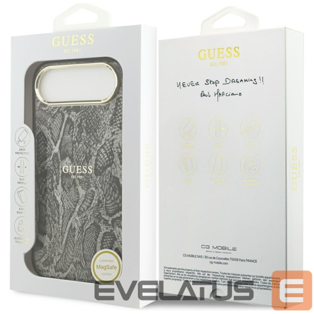 Kitos prekės Guess Guess Python Pattern MagSafe Case for iPhone Air - Black