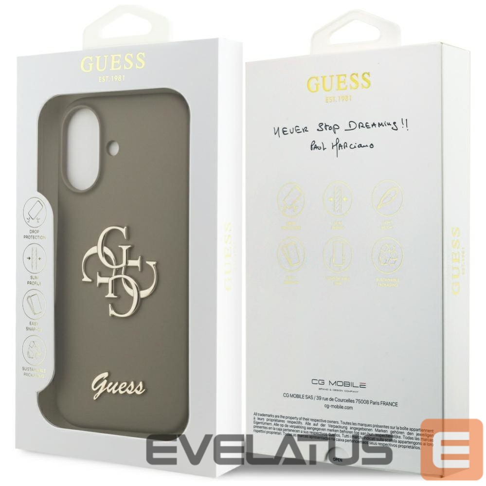 Kitos prekės Guess Guess Silicone Big 4G Script Case for iPhone 17 - Brown