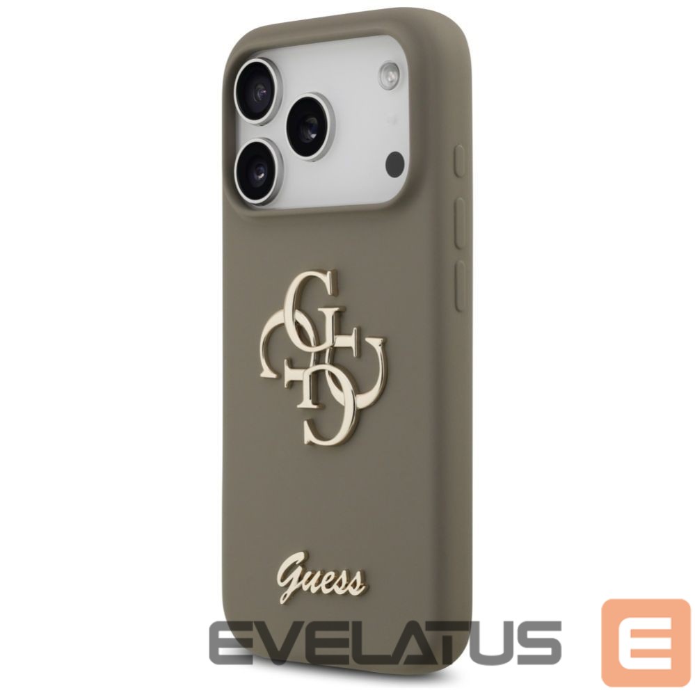 Kitos prekės Guess Guess Silicone Big 4G Script Case for iPhone 17 Pro - Brown
