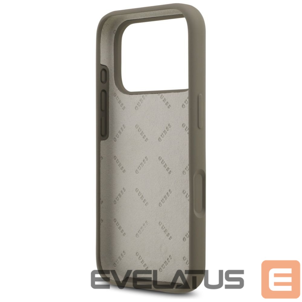 Kitos prekės Guess Guess Silicone Big 4G Script Case for iPhone 17 Pro - Brown