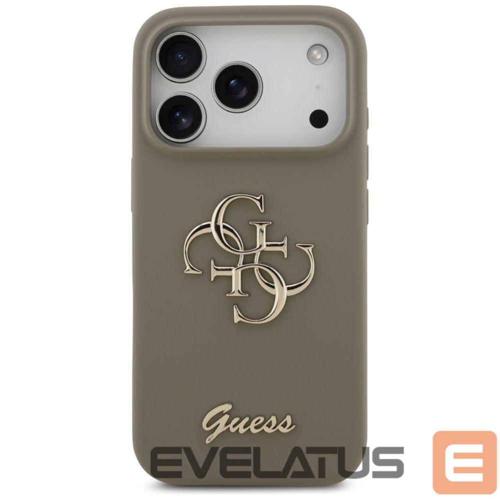Kitos prekės Guess Guess Silicone Big 4G Script Case for iPhone 17 Pro - Brown