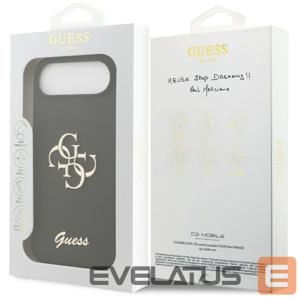 Kitos prekės Guess Guess Silicone Big 4G Script case for iPhone Air - black