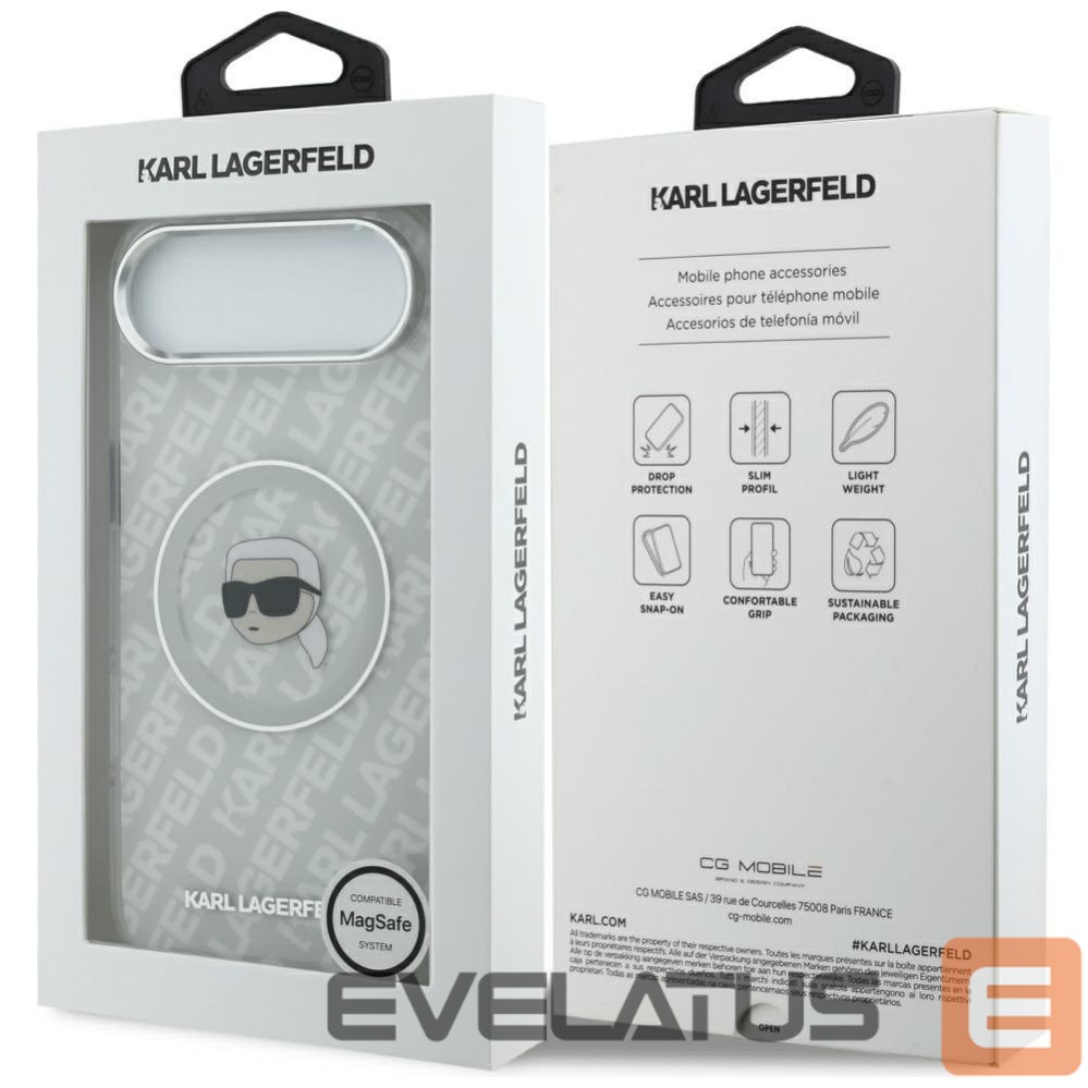 Kitos prekės Karl Lagerfeld Karl Lagerfeld IML Karl Head Logo MagSafe iPhone Air Case - Gray
