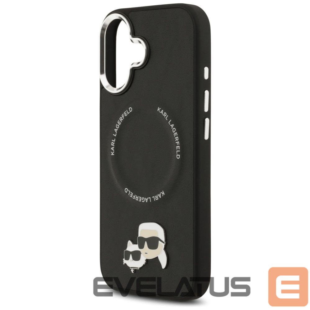 Kitos prekės Karl Lagerfeld Karl Lagerfeld Karl & Choupette Pins MagSafe Case for iPhone 17 - Black