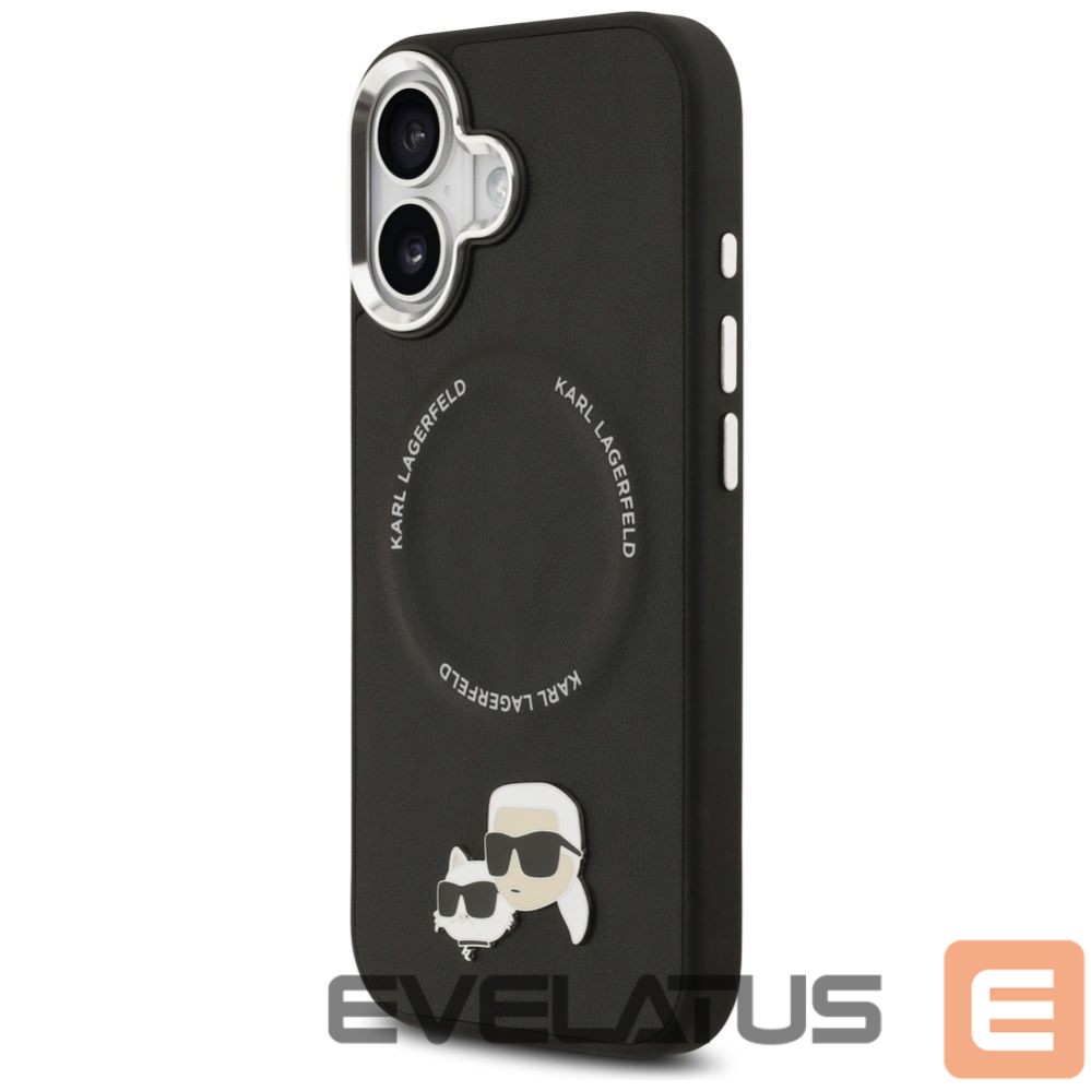 Kitos prekės Karl Lagerfeld Karl Lagerfeld Karl & Choupette Pins MagSafe Case for iPhone 17 - Black