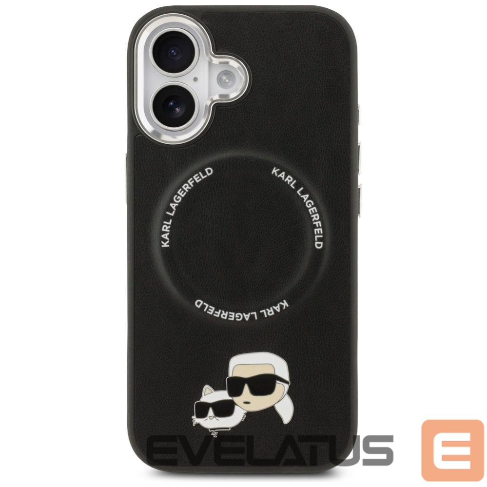 Kitos prekės Karl Lagerfeld Karl Lagerfeld Karl & Choupette Pins MagSafe Case for iPhone 17 - Black