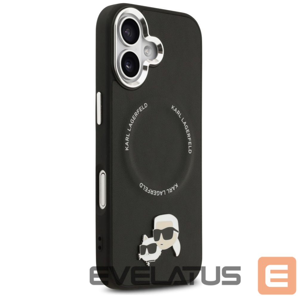 Kitos prekės Karl Lagerfeld Karl Lagerfeld Karl & Choupette Pins MagSafe Case for iPhone 17 - Black