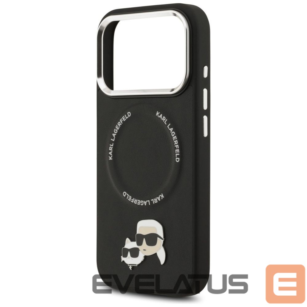 Kitos prekės Karl Lagerfeld Karl Lagerfeld Karl & Choupette Pins MagSafe Case for iPhone 17 Pro - Black