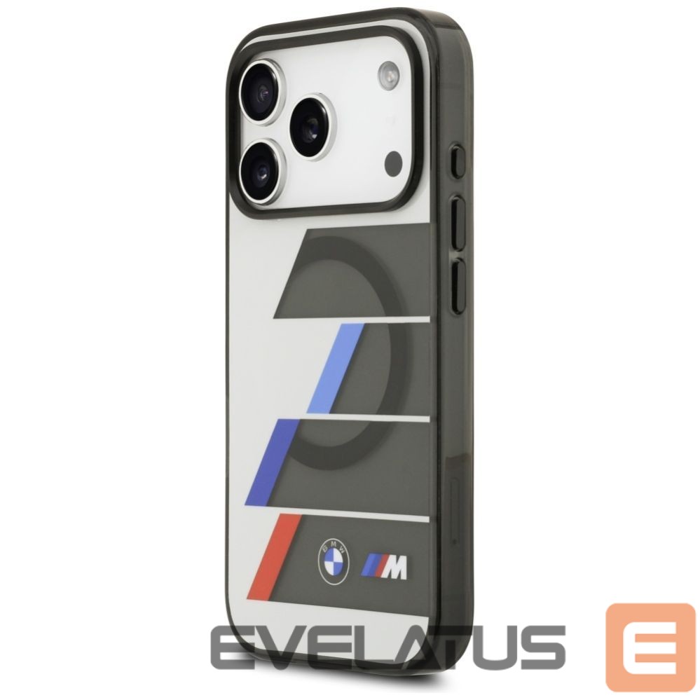 Kitos prekės BMW BMW M IML Metal Buttons Tricolor Lines MagSafe Case for iPhone 17 Pro - Gray
