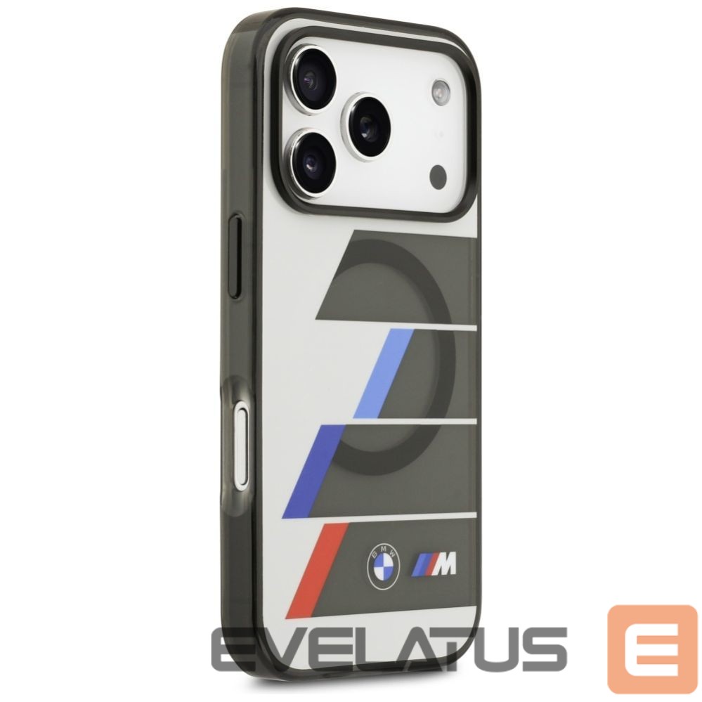 Kitos prekės BMW BMW M IML Metal Buttons Tricolor Lines MagSafe Case for iPhone 17 Pro - Gray