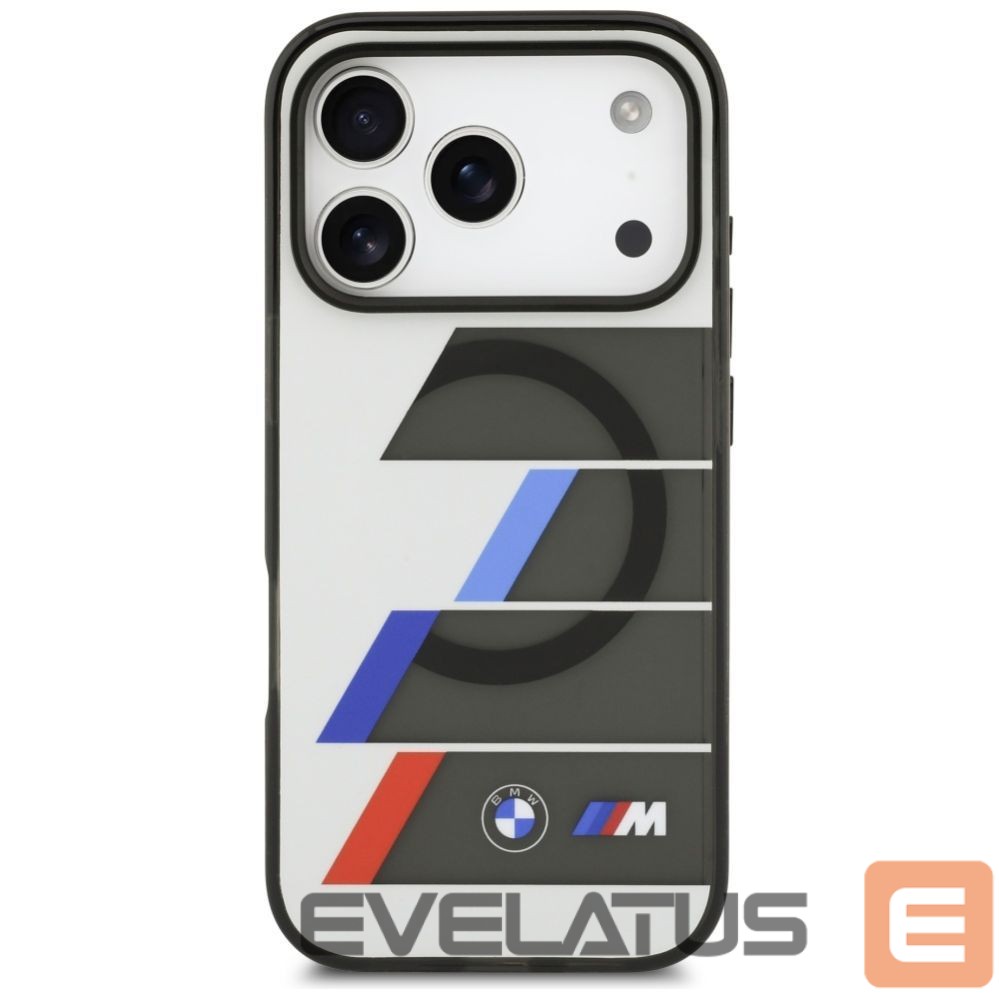 Kitos prekės BMW BMW M IML Metal Buttons Tricolor Lines MagSafe Case for iPhone 17 Pro - Gray