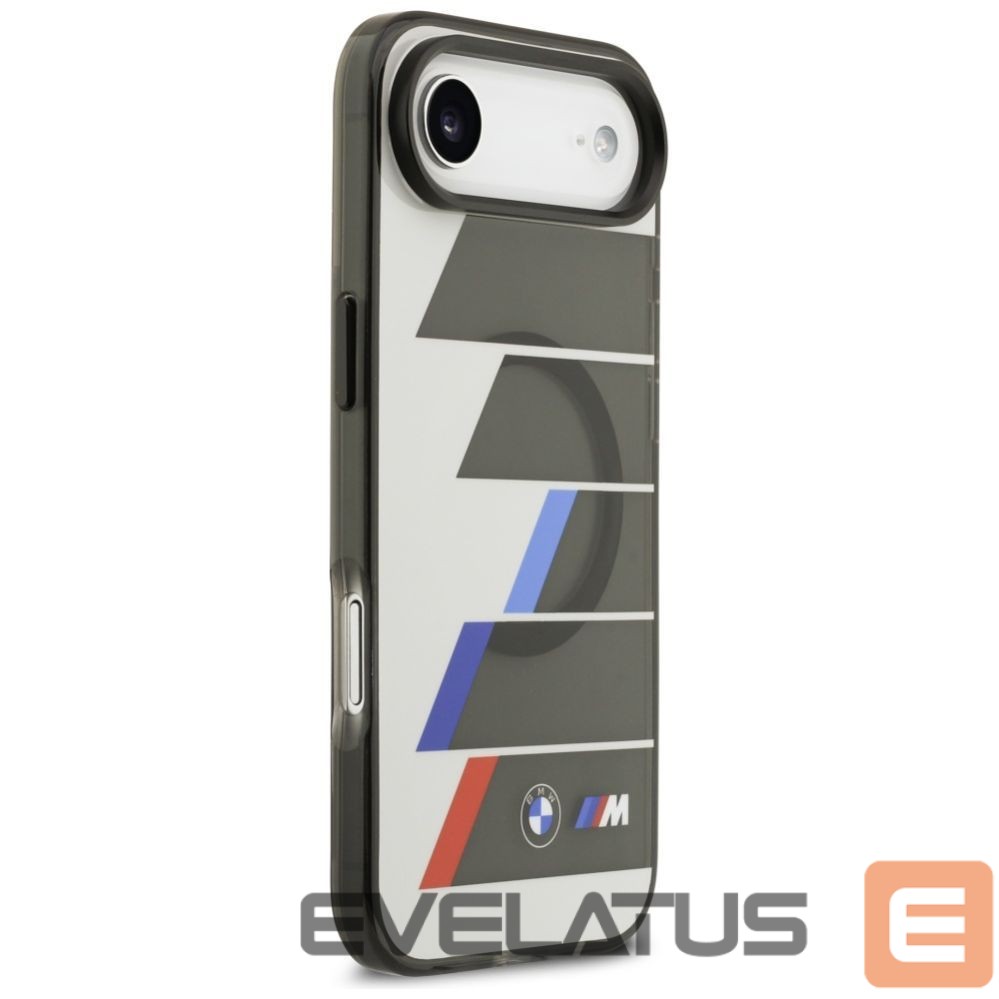 Kitos prekės BMW BMW M IML Metal Buttons Tricolor Lines MagSafe Case for iPhone Air - Gray