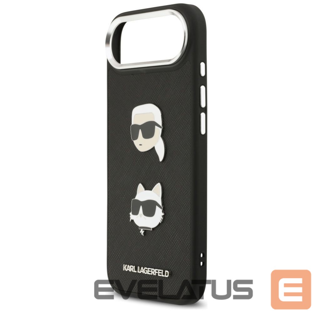 Kitos prekės Karl Lagerfeld Karl Lagerfeld FW Grained Karl & Choupette Heads Pins & Logo iPhone Air Case - Black