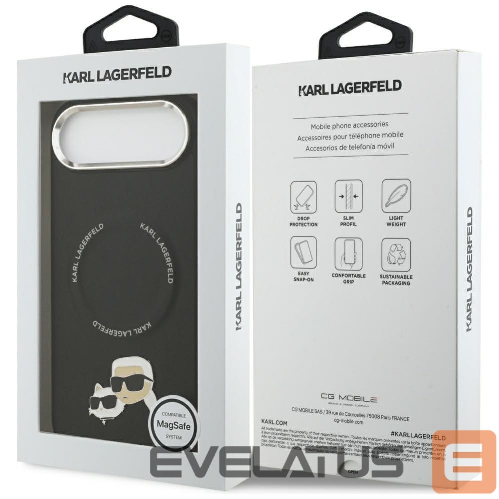 Kitos prekės Karl Lagerfeld Karl Lagerfeld Karl & Choupette Pins MagSafe Case for iPhone Air - Black
