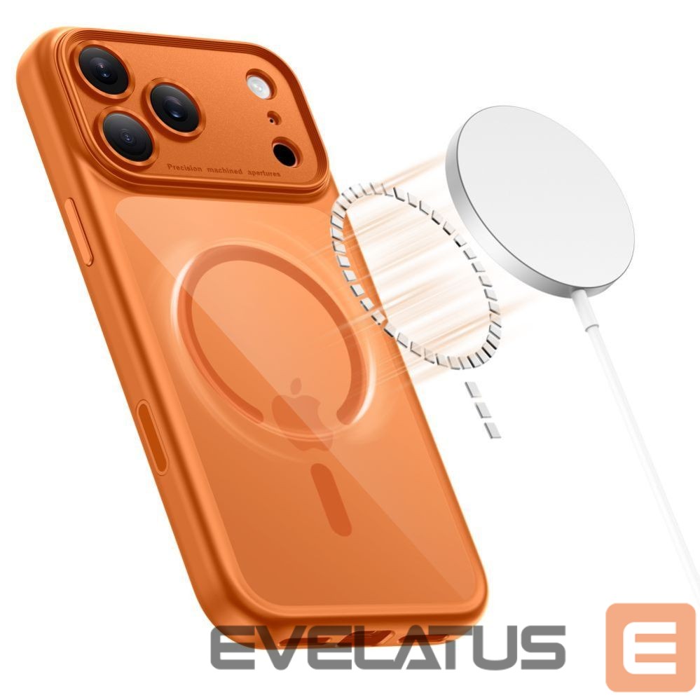 Kitos prekės Tech-Protect Tech-Protect Magpeak Magsafe CC Case for iPhone 17 Pro Max - Transparent Orange