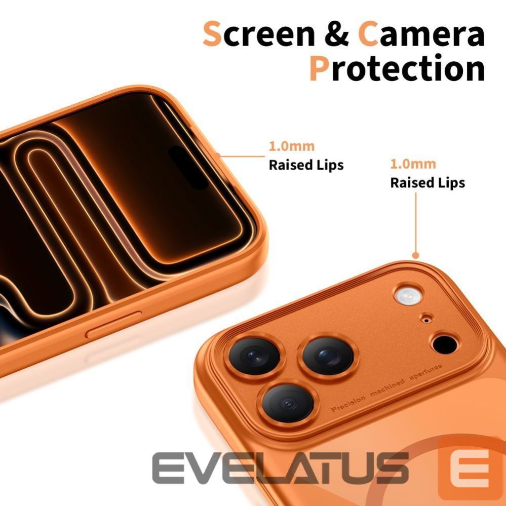 Kitos prekės Tech-Protect Tech-Protect Magpeak Magsafe CC Case for iPhone 17 Pro Max - Transparent Orange