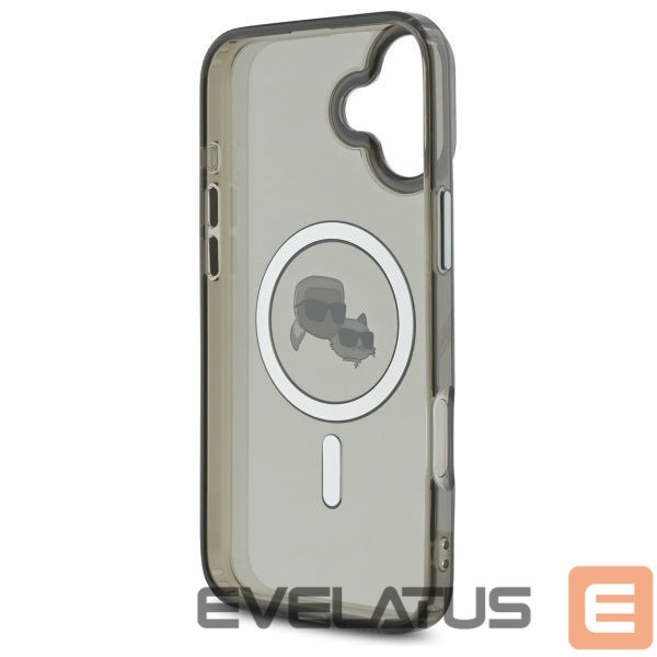 Kitos prekės Karl Lagerfeld Karl Lagerfeld IML Metal Karl&Choupette Head MagSafe Case for iPhone 16 Plus - Black