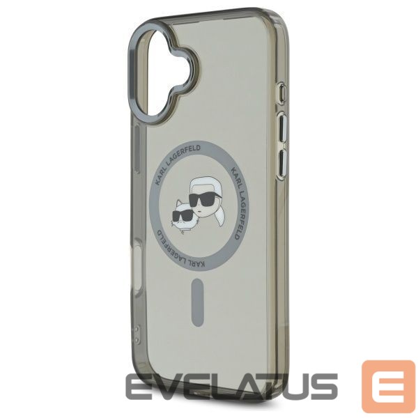 Kitos prekės Karl Lagerfeld Karl Lagerfeld IML Metal Karl&Choupette Head MagSafe Case for iPhone 16 Plus - Black